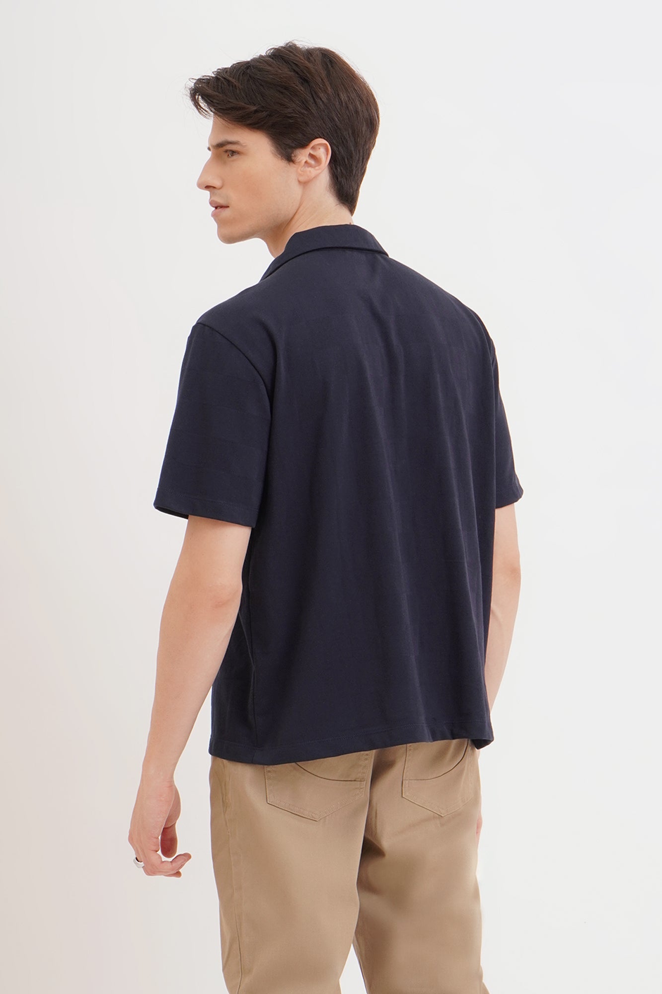 Relaxed Fit Shirt with Notched Collar