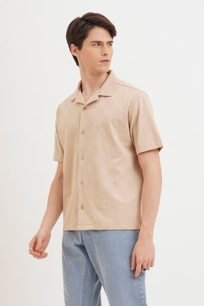 Relaxed Fit Shirt with Notched Collar