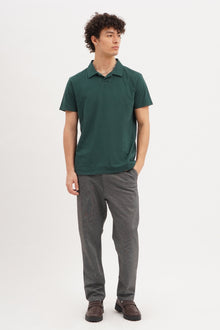  Men's Relaxed Fit Polo with Open Collar
