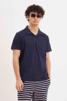  Men's Relaxed Fit Polo with Open Collar