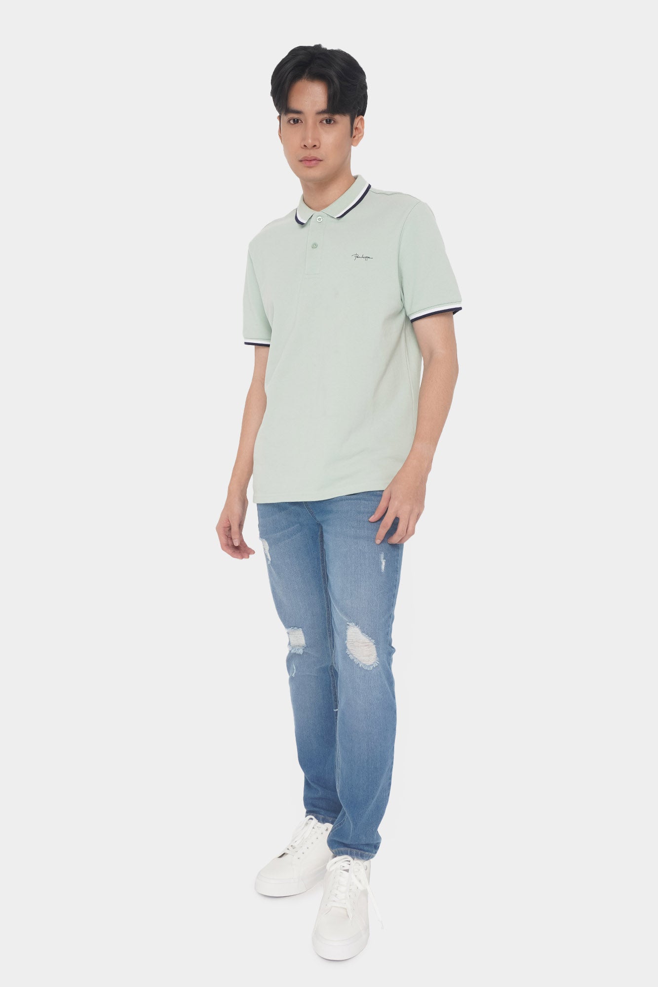 Basic Relaxed Fit Polo with Collar Tipping – Penshoppe International