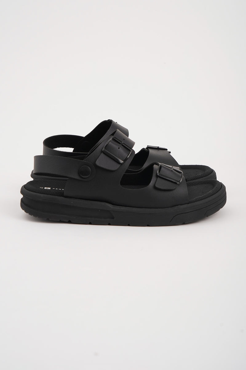 Men's Three-Strap PU Leather Sandals – Penshoppe International